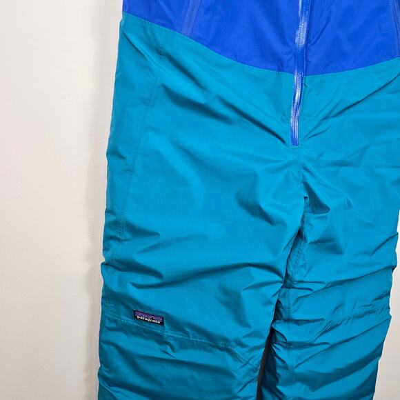 Patagonia Kids Powder Town Bibs Size L/12 Passage Blue Snowpants Ski Snowboard - Picture 4 of 5